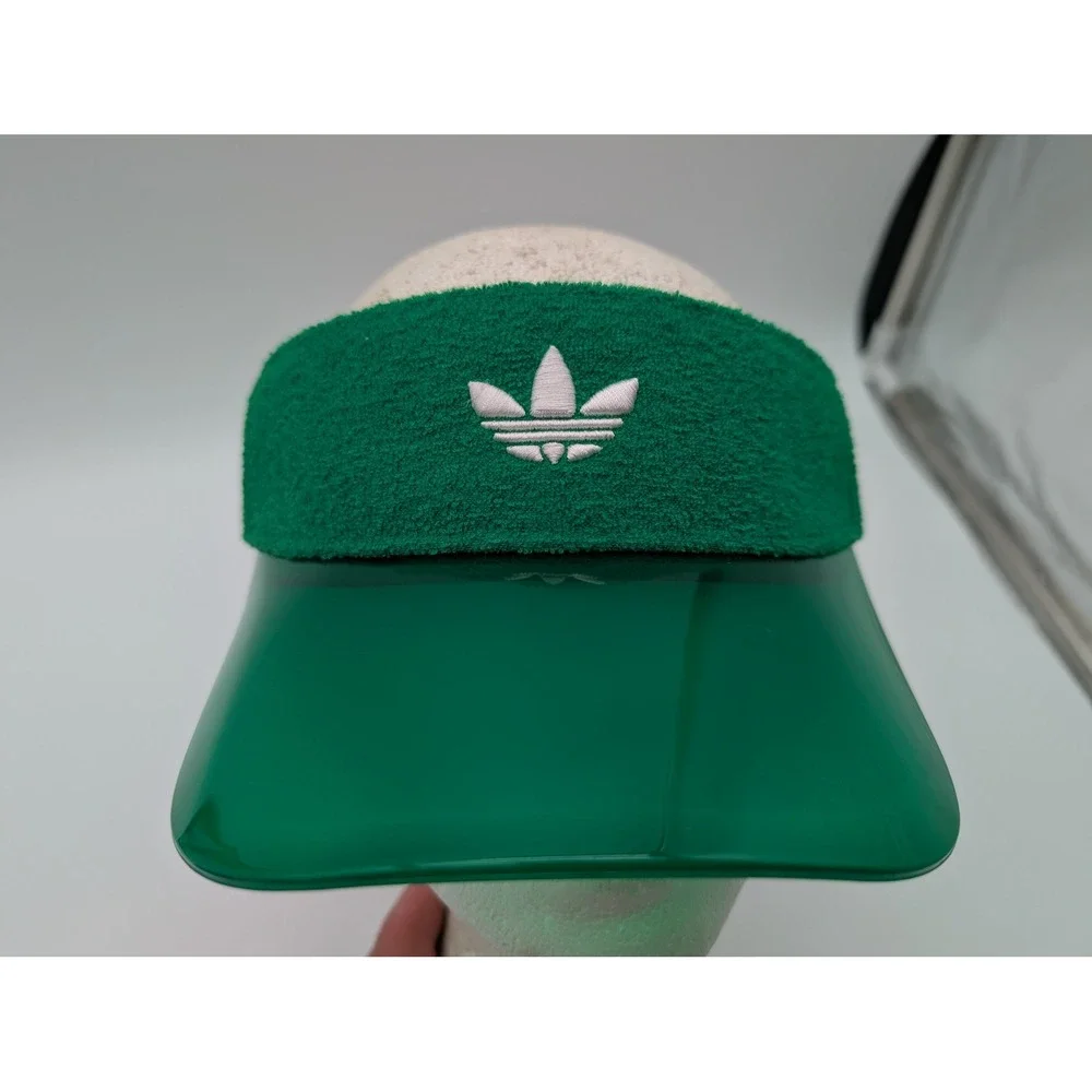 Adidas Golf Wang Terry Cloth Visor Green Translucent Brim Trefoil Hat Adjustable